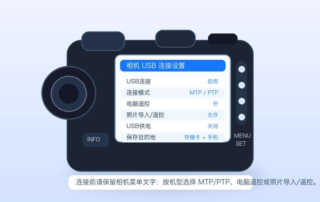 尼康 USB 设置示意