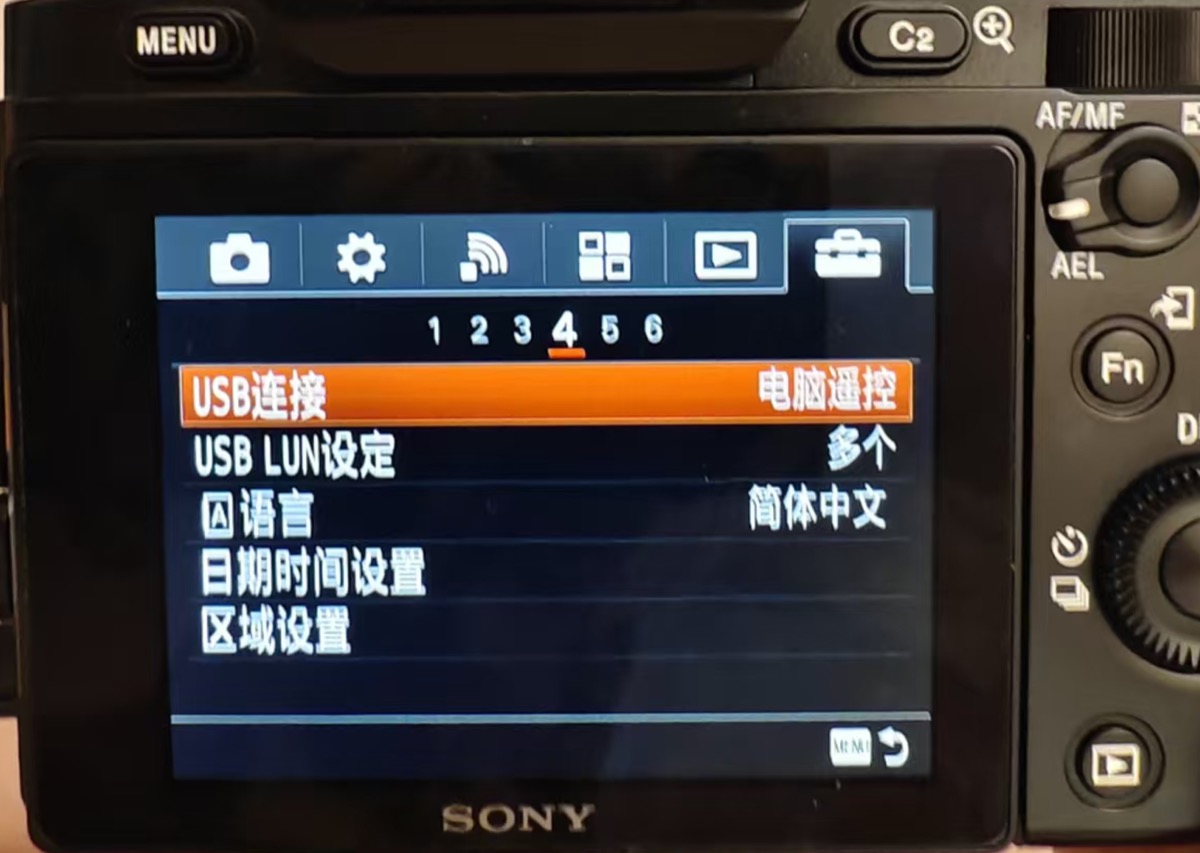 索尼 USB 连接设置示意
